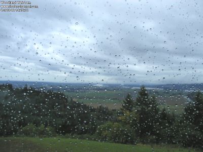 Large rain drops on the window